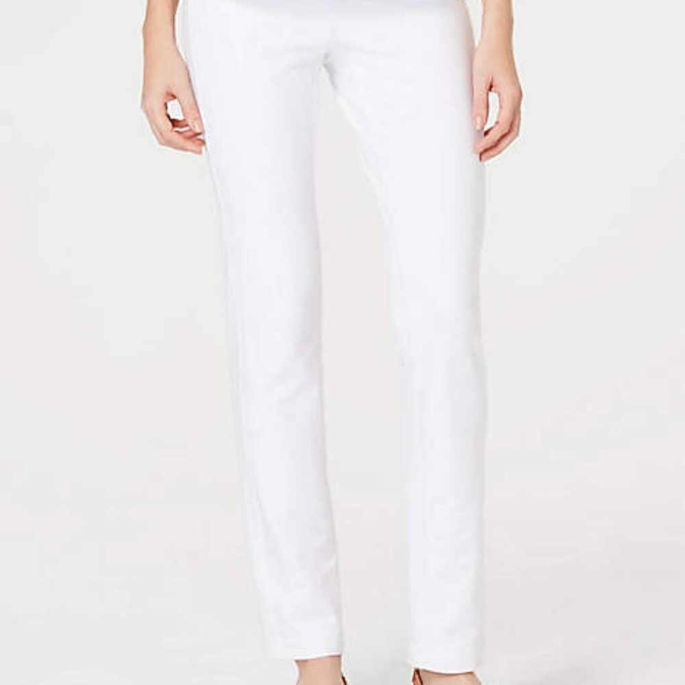 J Jill pants white stretch slim leg